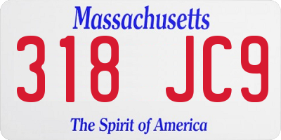 MA license plate 318JC9