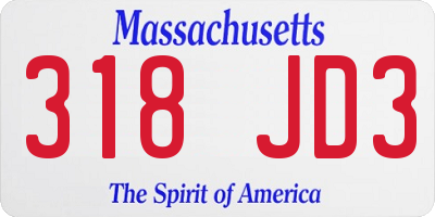 MA license plate 318JD3