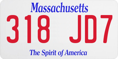 MA license plate 318JD7
