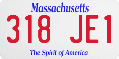 MA license plate 318JE1