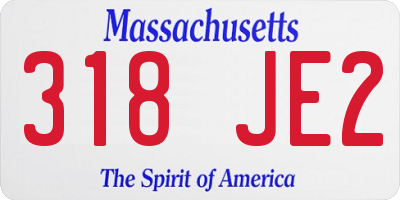 MA license plate 318JE2