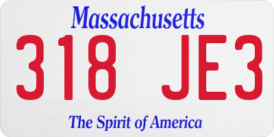 MA license plate 318JE3