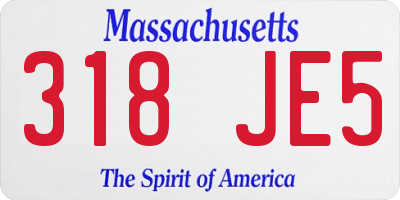 MA license plate 318JE5