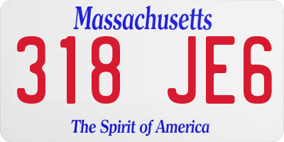 MA license plate 318JE6