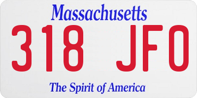 MA license plate 318JF0