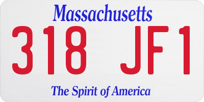 MA license plate 318JF1