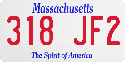 MA license plate 318JF2