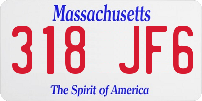 MA license plate 318JF6