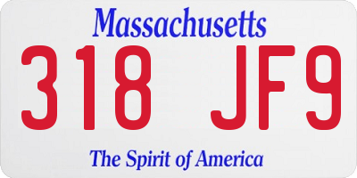 MA license plate 318JF9