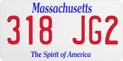 MA license plate 318JG2