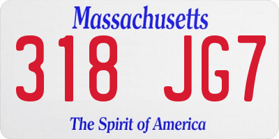 MA license plate 318JG7