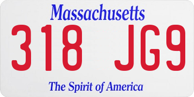 MA license plate 318JG9