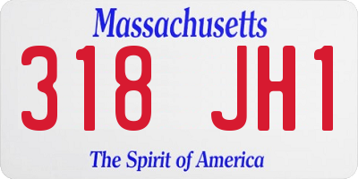 MA license plate 318JH1