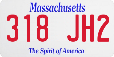 MA license plate 318JH2