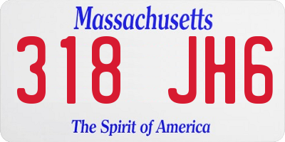 MA license plate 318JH6