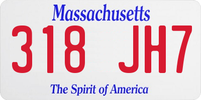 MA license plate 318JH7