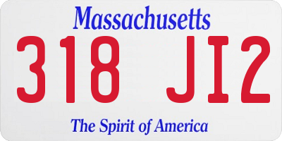 MA license plate 318JI2