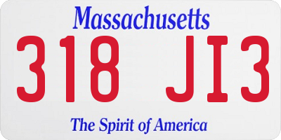 MA license plate 318JI3