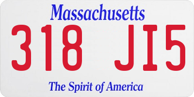 MA license plate 318JI5