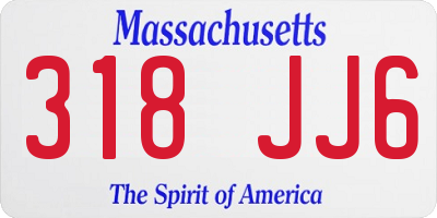 MA license plate 318JJ6