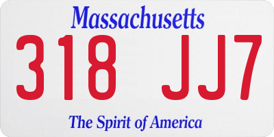 MA license plate 318JJ7