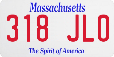 MA license plate 318JL0