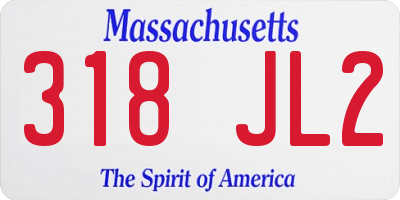 MA license plate 318JL2