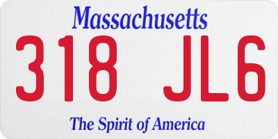 MA license plate 318JL6