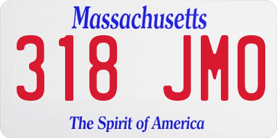 MA license plate 318JM0