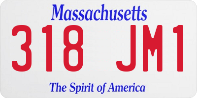 MA license plate 318JM1