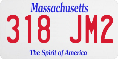 MA license plate 318JM2