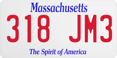 MA license plate 318JM3