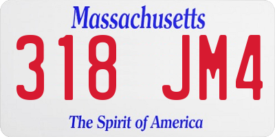 MA license plate 318JM4