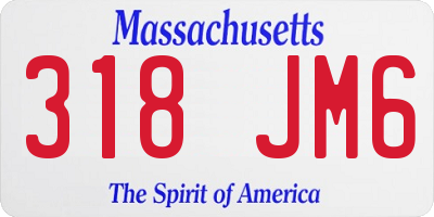 MA license plate 318JM6