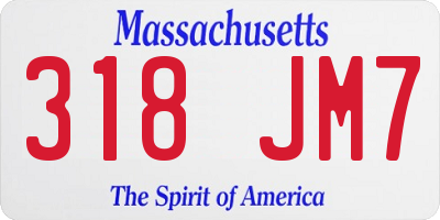 MA license plate 318JM7