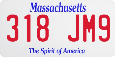 MA license plate 318JM9
