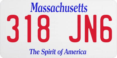MA license plate 318JN6