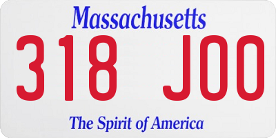 MA license plate 318JO0