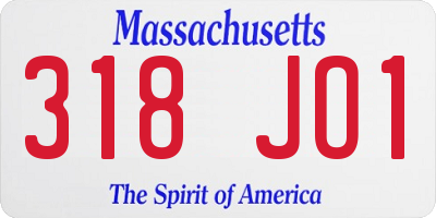 MA license plate 318JO1