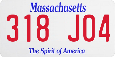 MA license plate 318JO4
