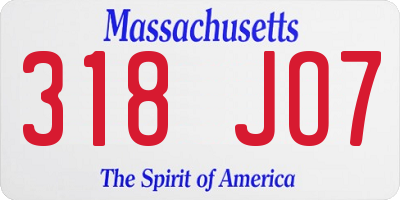 MA license plate 318JO7