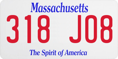 MA license plate 318JO8
