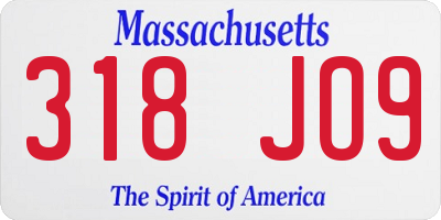 MA license plate 318JO9