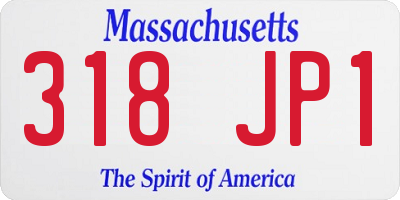 MA license plate 318JP1