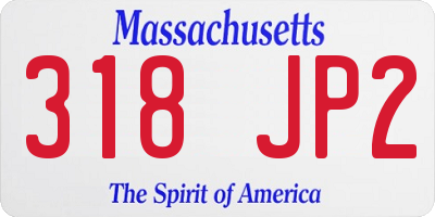 MA license plate 318JP2