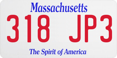 MA license plate 318JP3