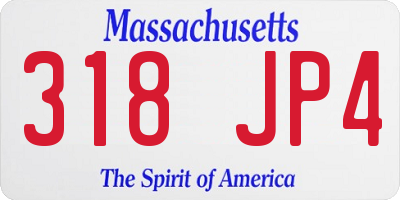 MA license plate 318JP4