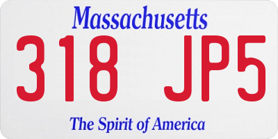 MA license plate 318JP5