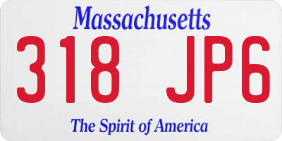 MA license plate 318JP6