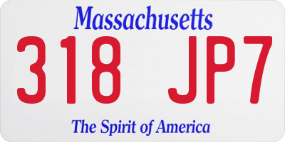 MA license plate 318JP7